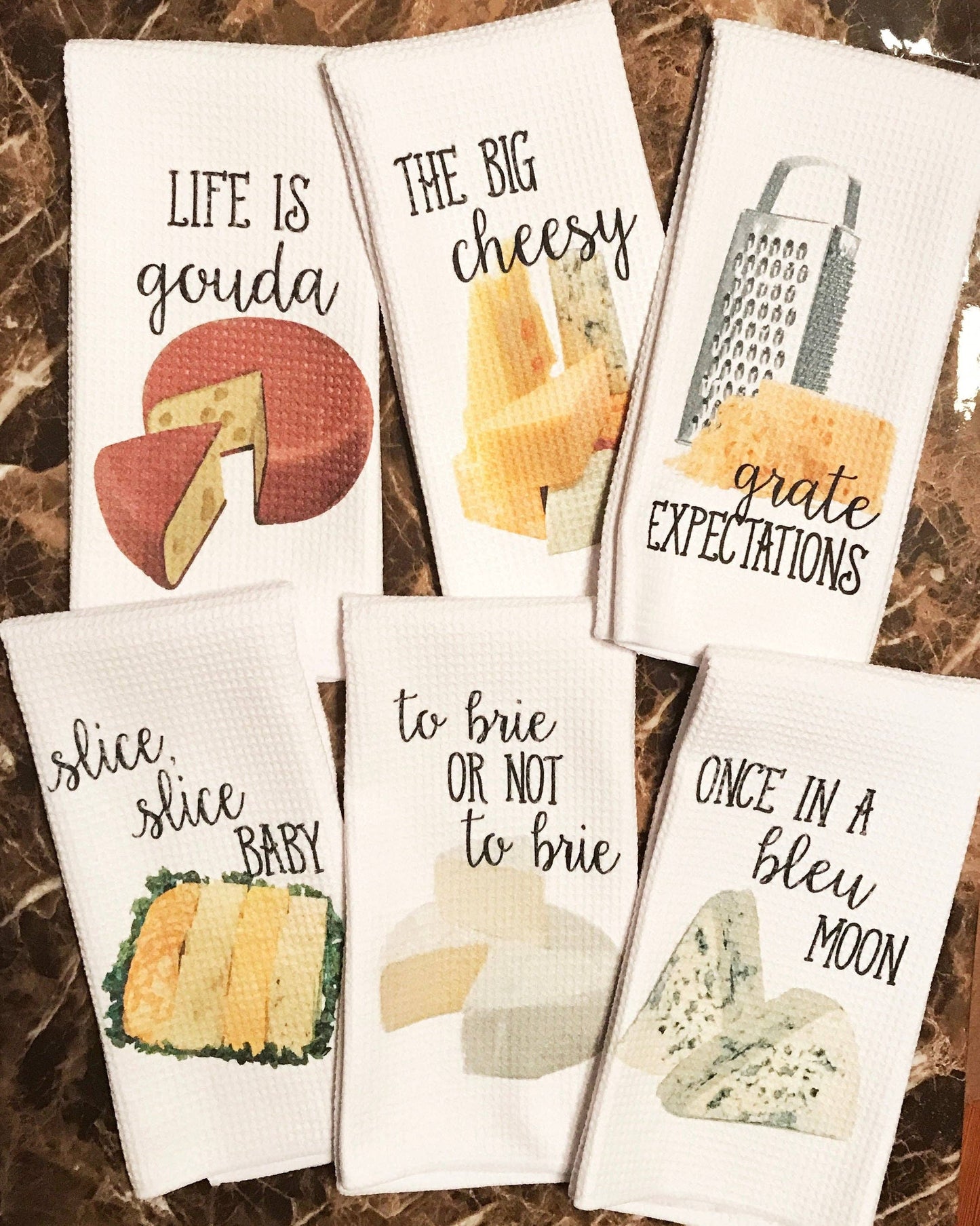Cheese Lover Funny Kitchen Towels: To Brie or Not to
