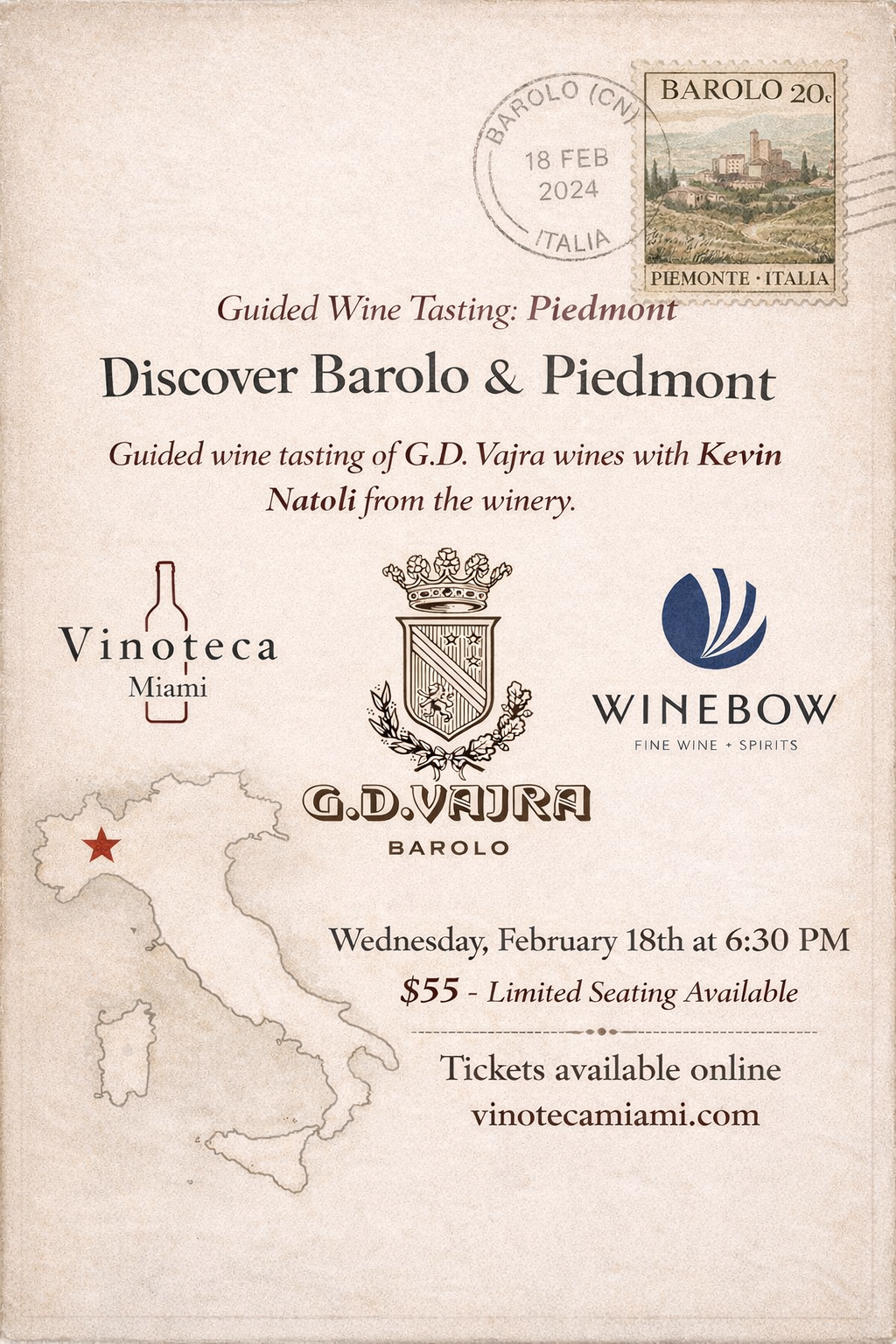 Guided Wine Tasting: Piedmont GD Vajra