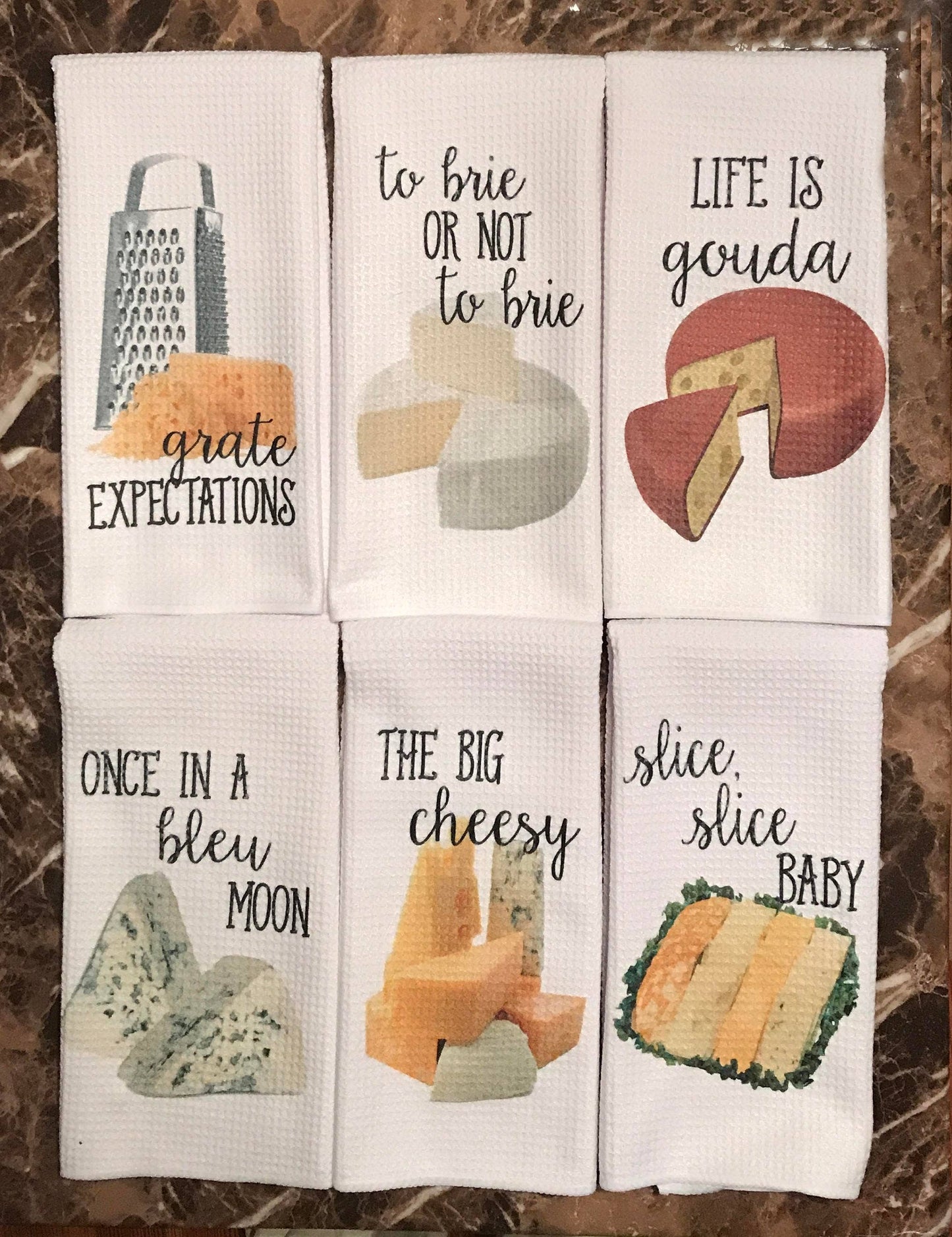 Cheese Lover Funny Kitchen Towels: To Brie or Not to