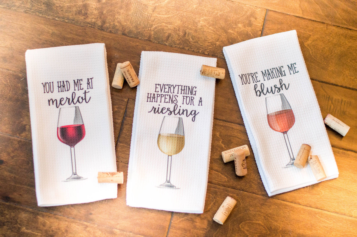 Wine Funny Kitchen Towels: Rose