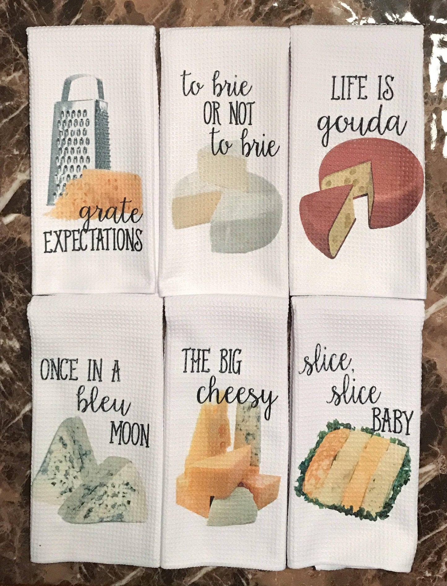 Cheese Lover Funny Kitchen Towels: To Brie or Not to