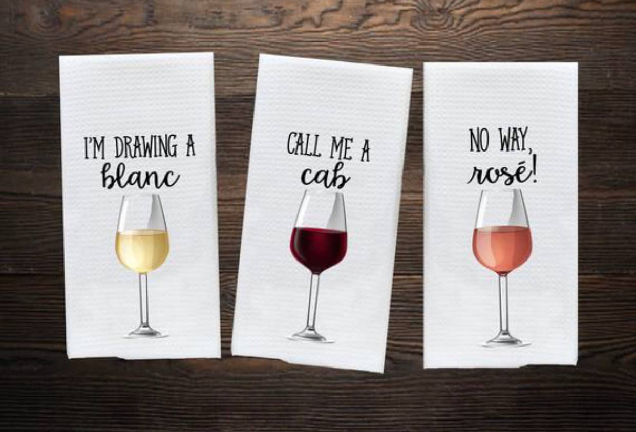 Wine Funny Kitchen Towels: Rose