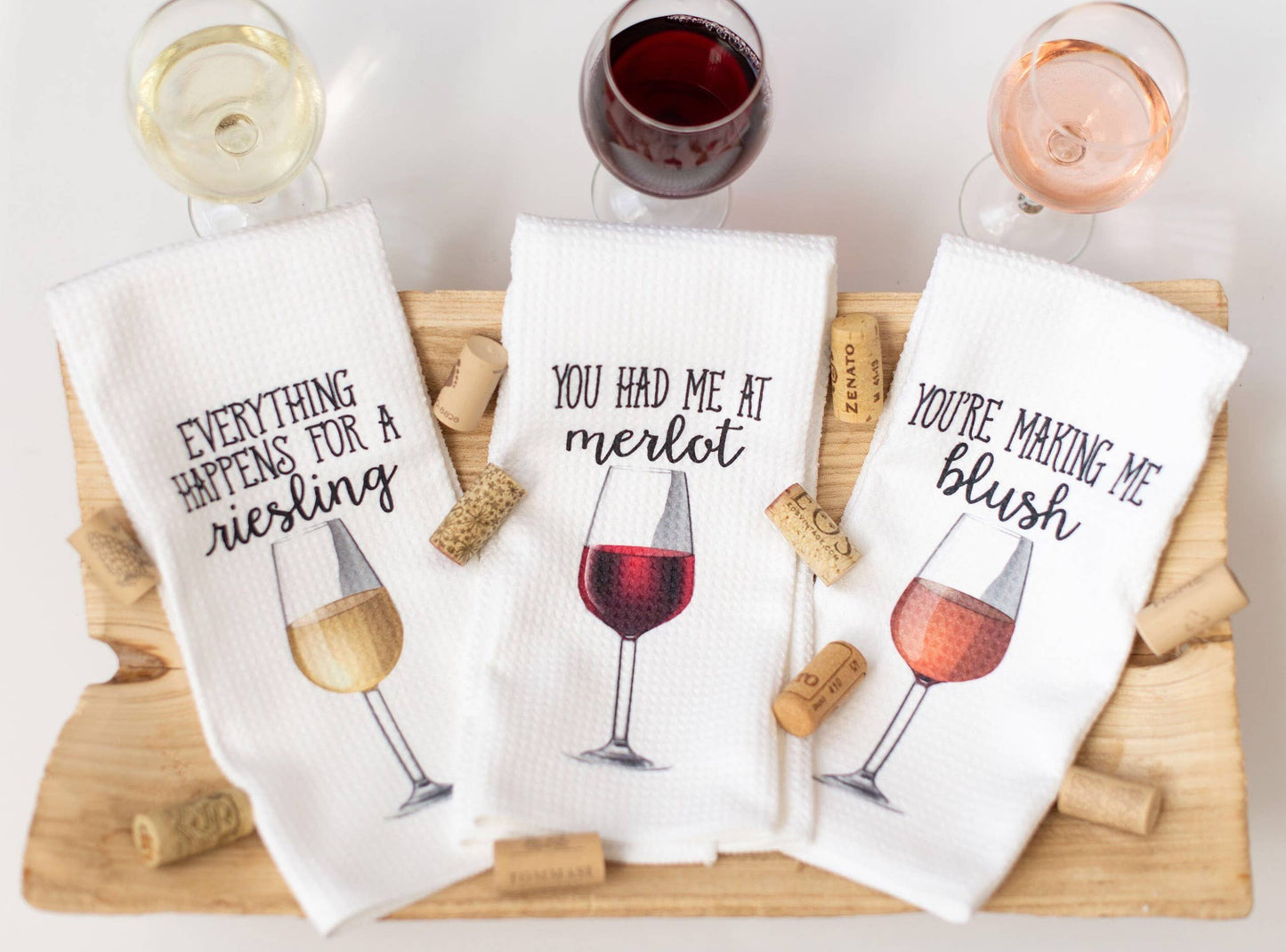 Wine Funny Kitchen Towels: Rose