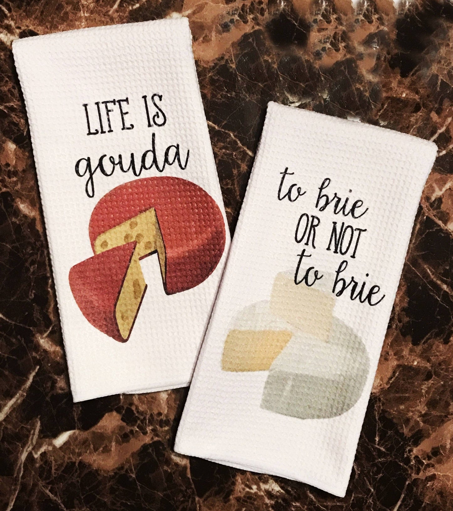 Cheese Lover Funny Kitchen Towels: To Brie or Not to