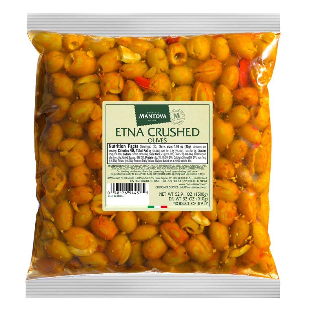 Mantova Etna Crushed Olives, 3.3 lb.