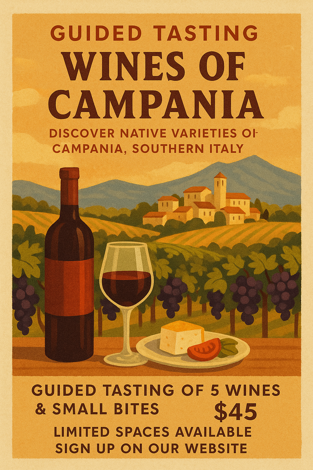 Guided Wine Tasting: Wines of Campania (July 9th)